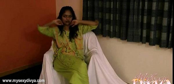  Indian College Girl Divya In Green Shalwar Suit Getting Naked